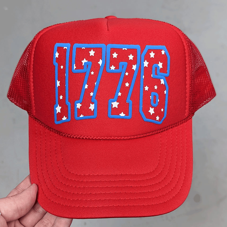 1776 Blue PUFF Hat/Pocket Screen Print Heat Transfer