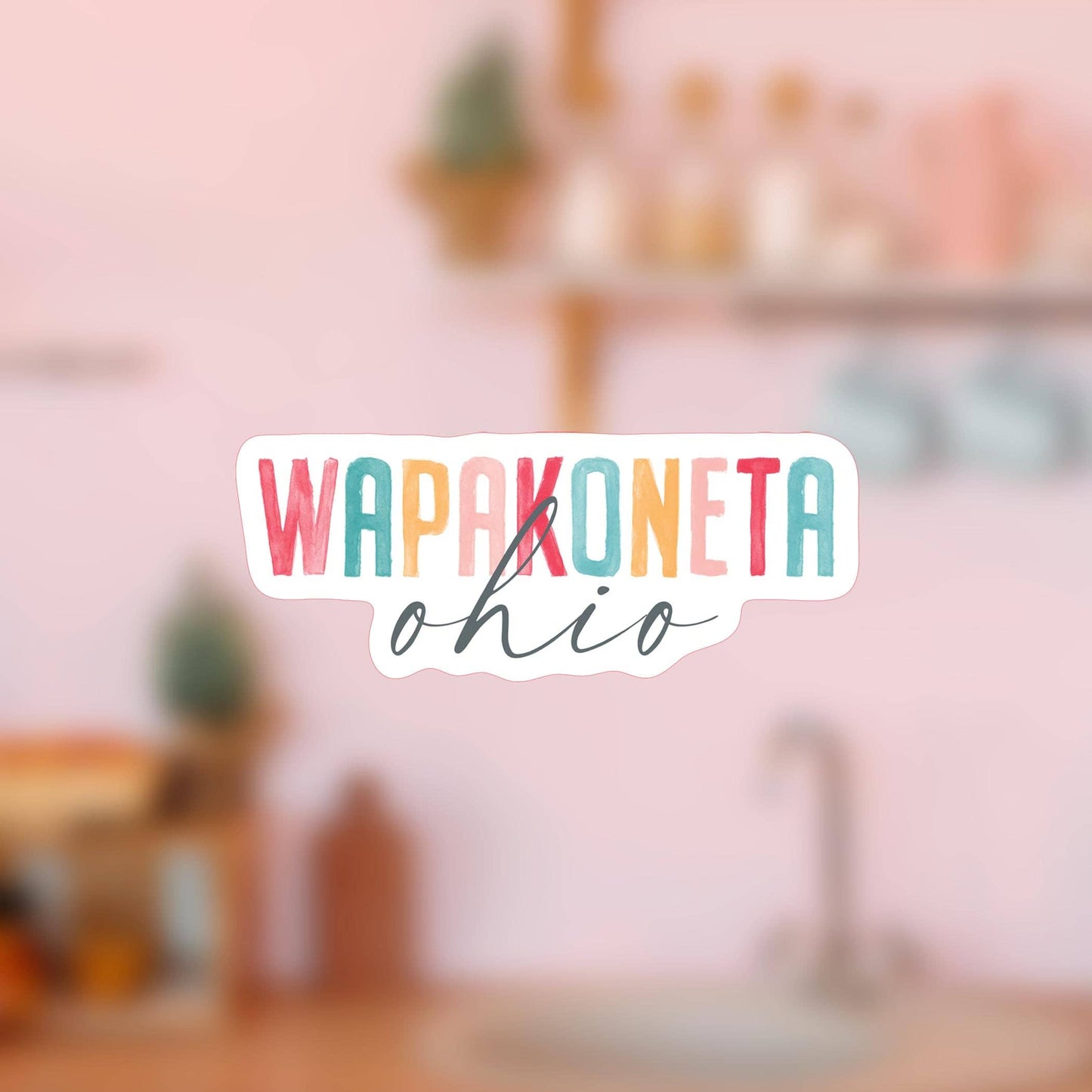 Vinyl Magnet-Watercolor City Wapakoneta Ohio