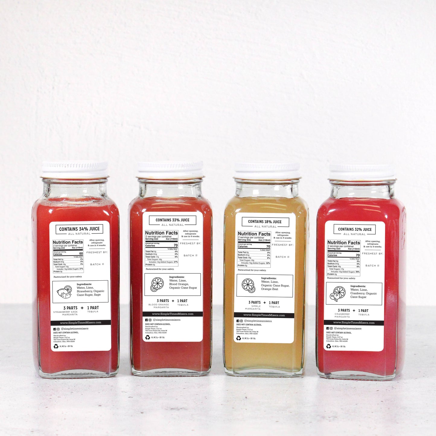 Margarita 4-Pack Gift Set | All Natural Cocktail Mixers