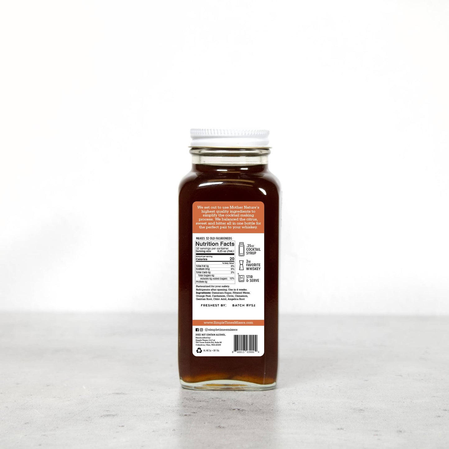 Old Fashioned Cocktail Syrup | Clean Label Cocktail Syrups