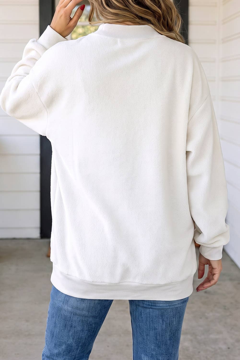 LAS Reversible Mock Neck Oversized Sweatshirt (S-XL)