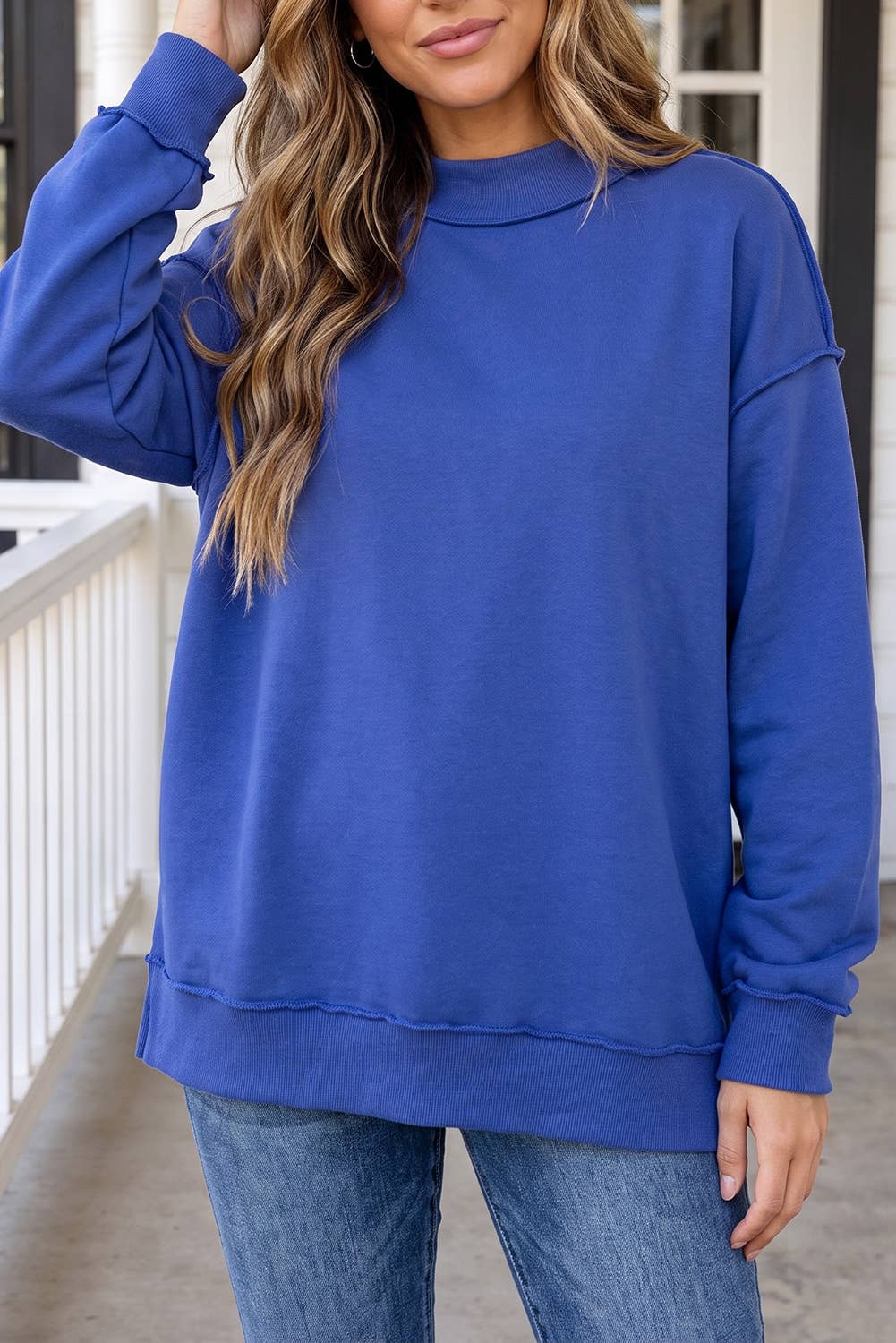 LAS Reversible Mock Neck Oversized Sweatshirt (S-XL)