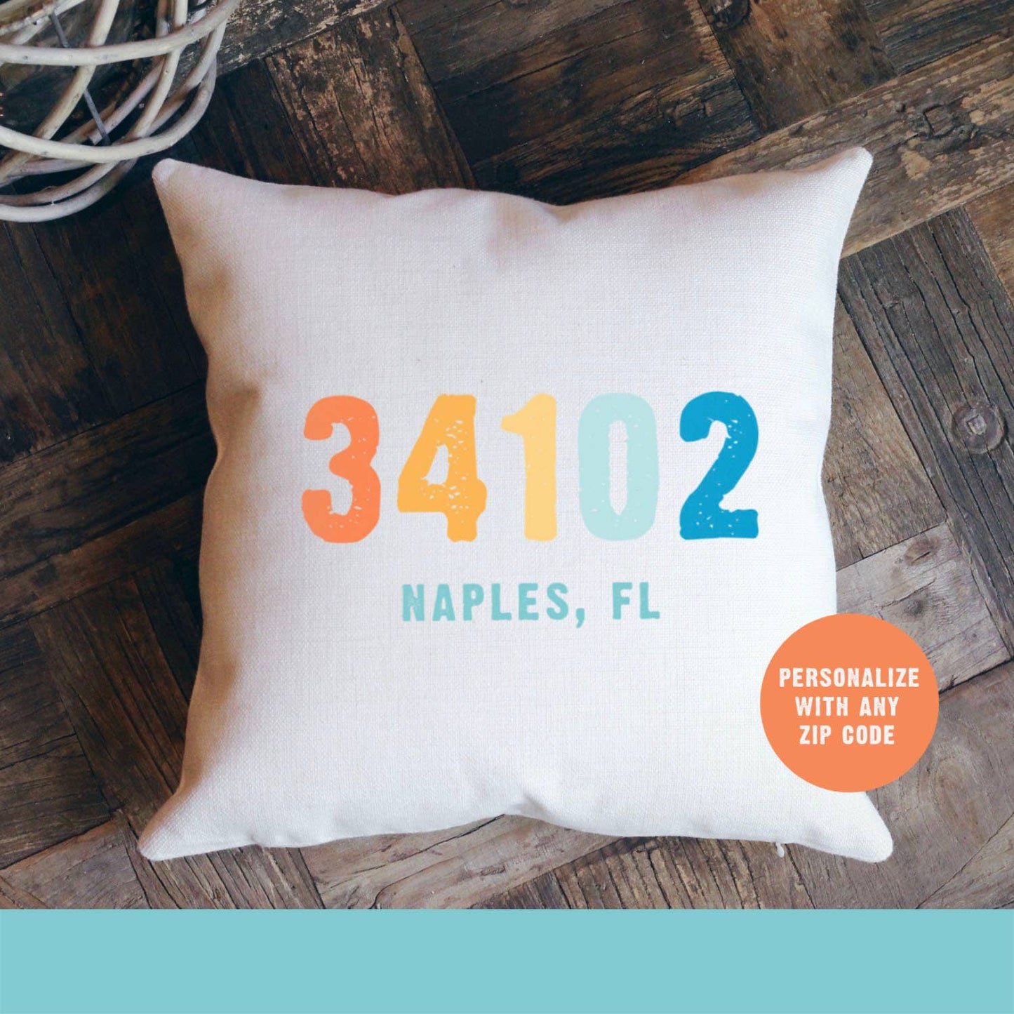 Beach Zip Code Pillow