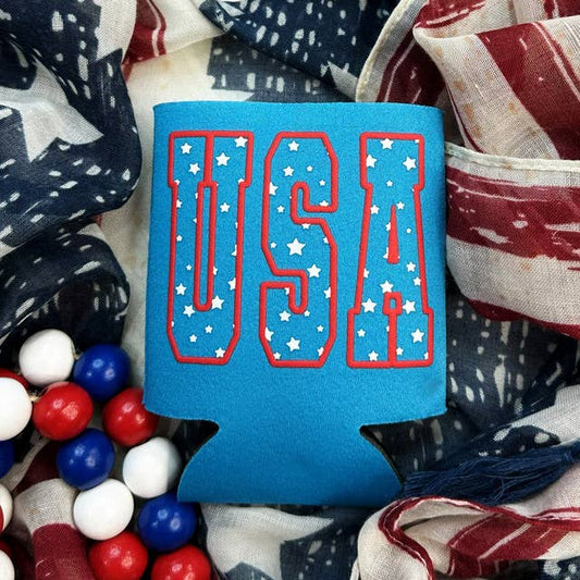 USA Stars PUFF Pocket Screen Print Heat Transfer