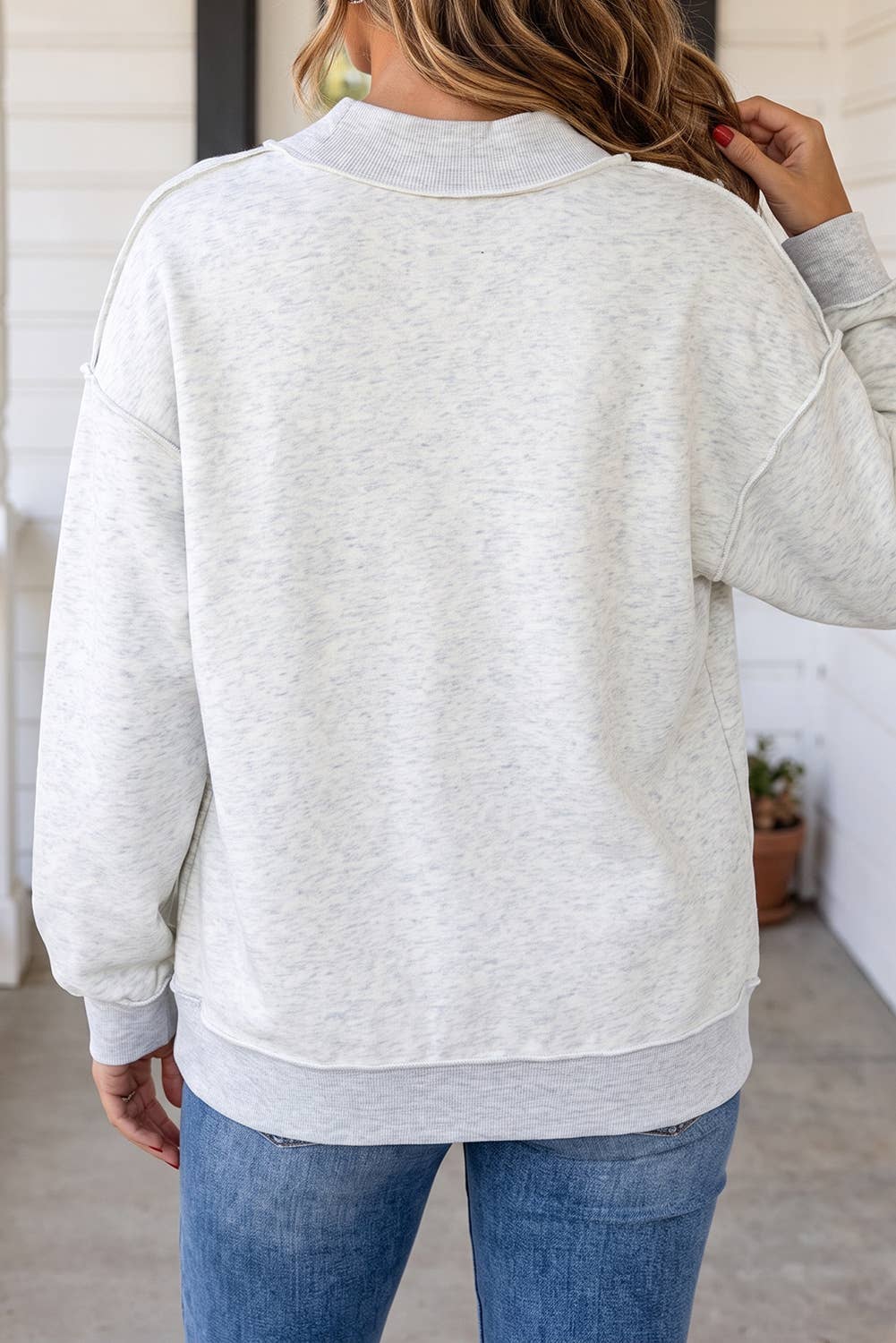 LAS Reversible Mock Neck Oversized Sweatshirt (S-XL)