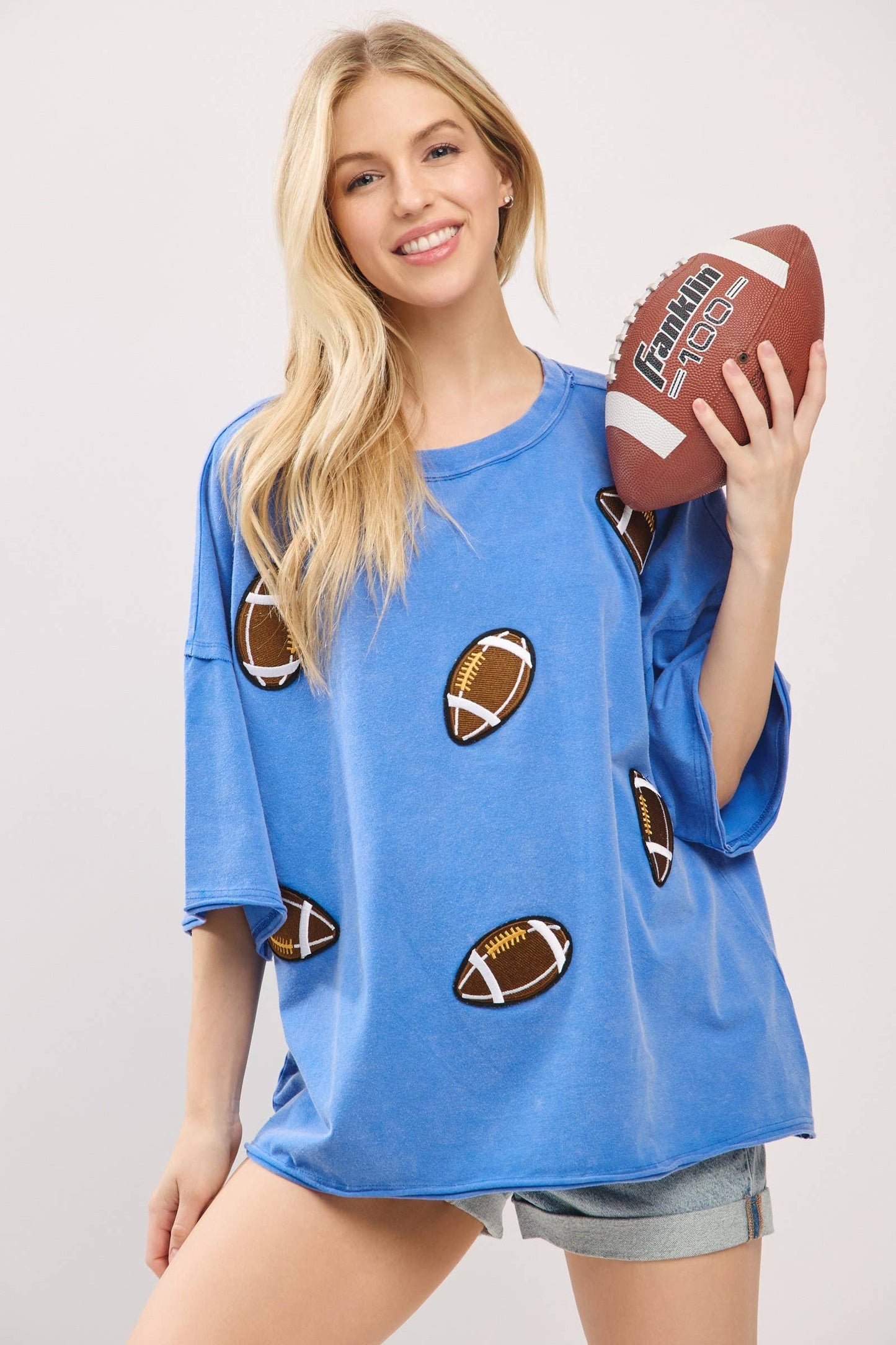 Vintage Football Patch Gameday Oversized Tee
