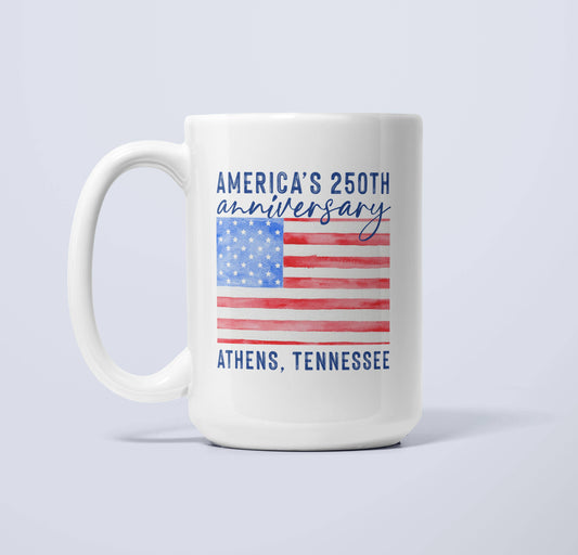USA 250th Anniversary Custom Hometown Coffee Mug