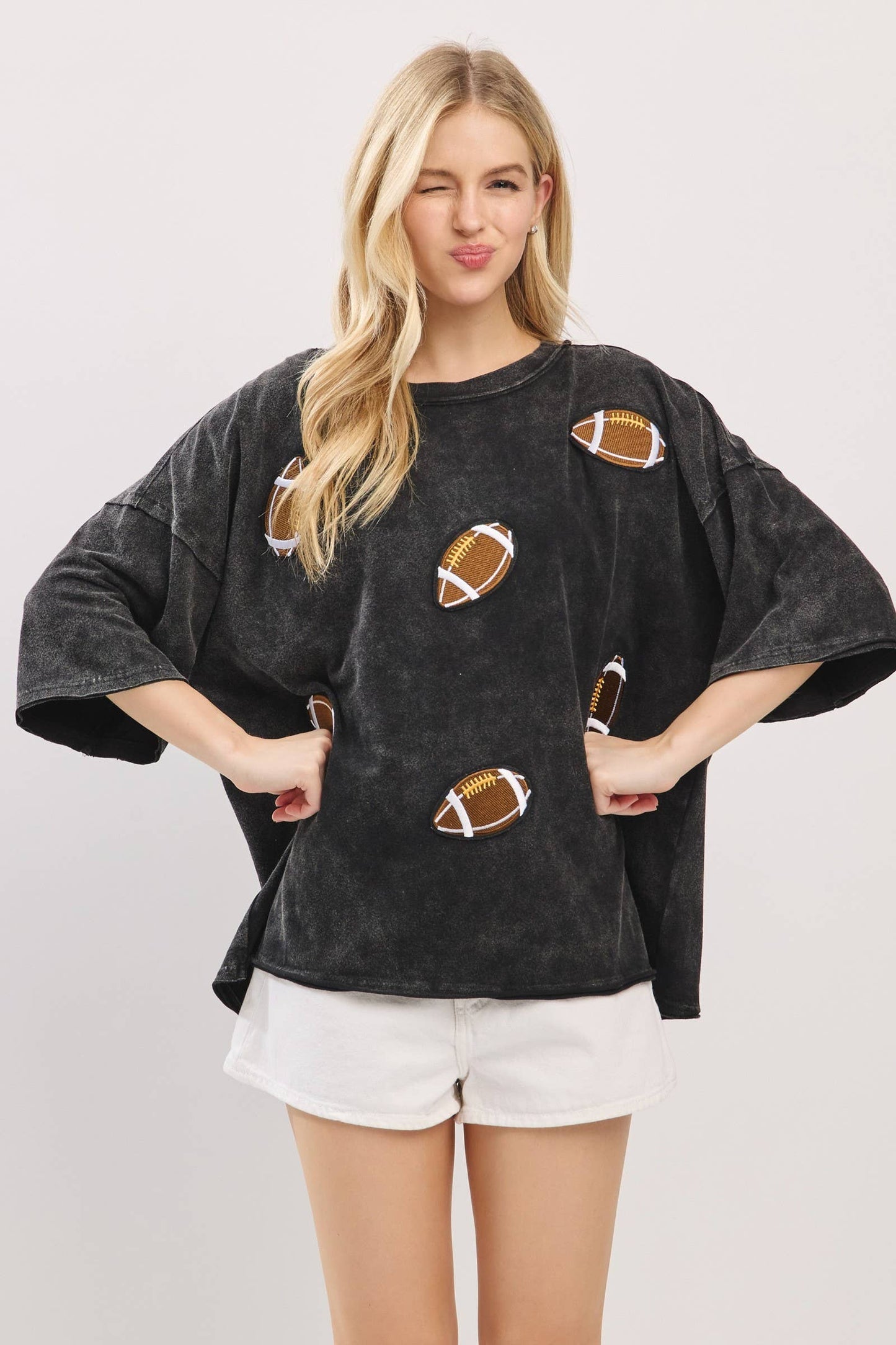 Vintage Football Patch Gameday Oversized Tee