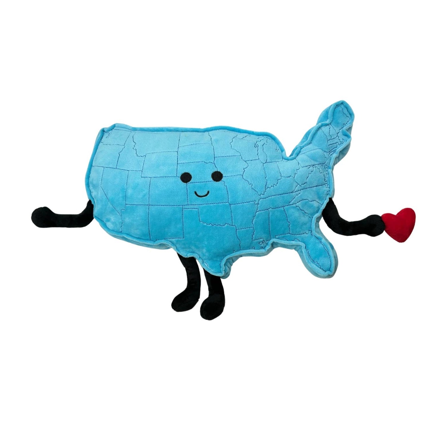 USA Map Stuffed States Mascot Plush Pillow