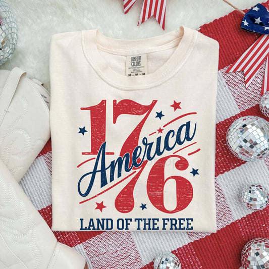 Distressed Vintage 1776 America DTF Heat Transfer