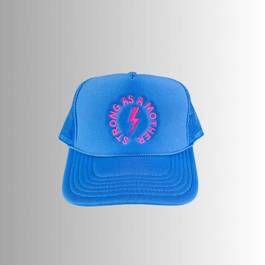 Strong as a mother® Embroidered Trucker Hat - Sky Blue