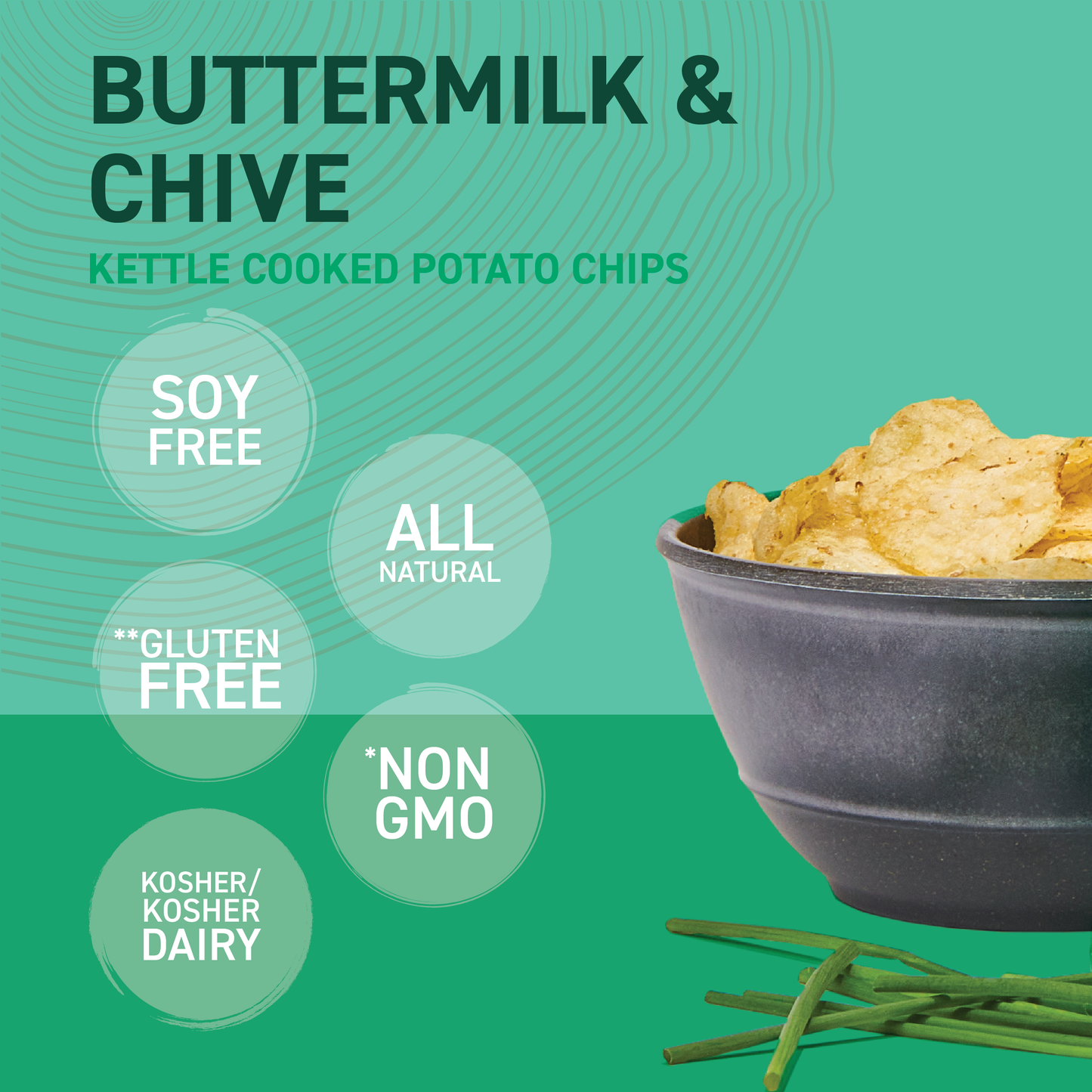 Buttermilk & Chive Kettle Cooked Potato Chips 2 OZ