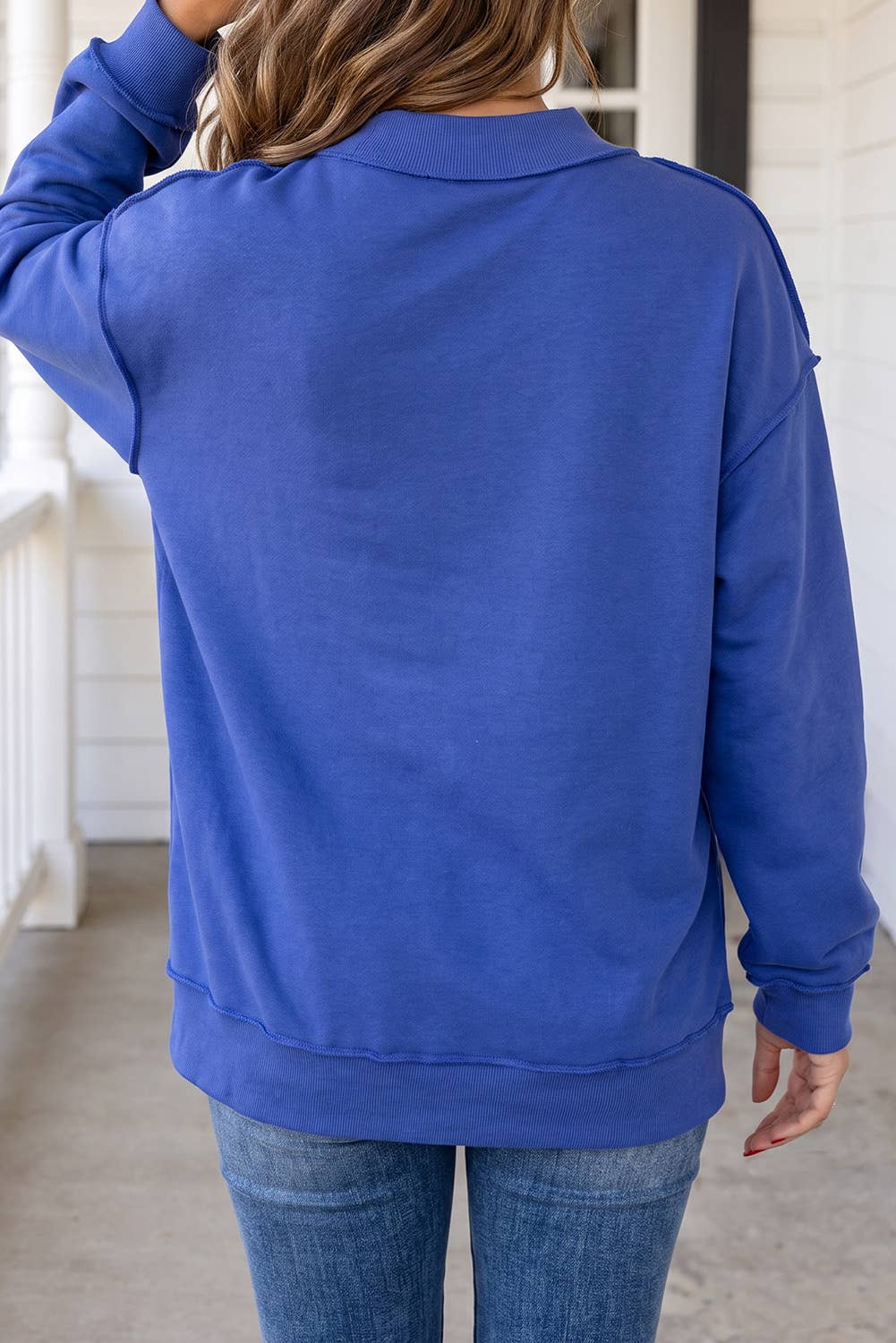 LAS Reversible Mock Neck Oversized Sweatshirt (S-XL)