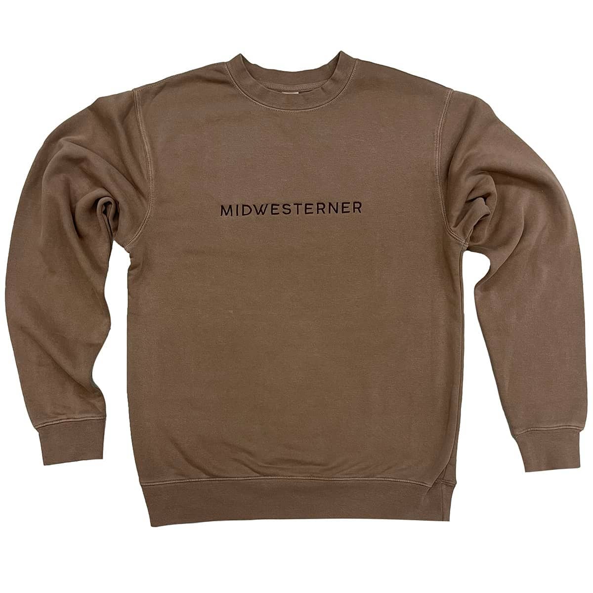 Midwesterner Fall Embroidered Sweatshirt (Pigment Clay)