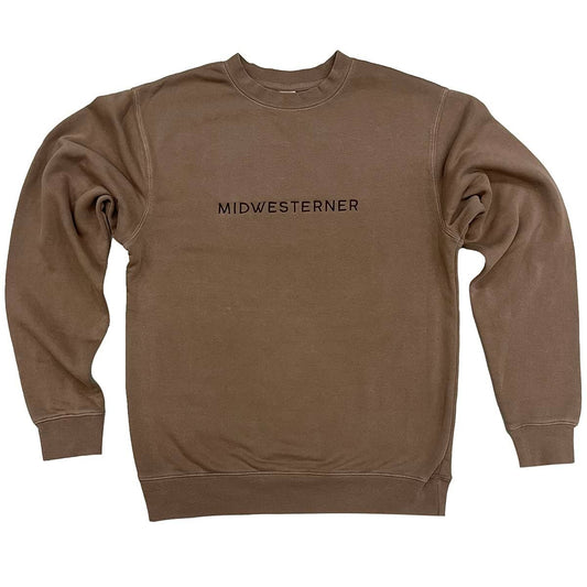 Midwesterner Fall Embroidered Sweatshirt (Pigment Clay)