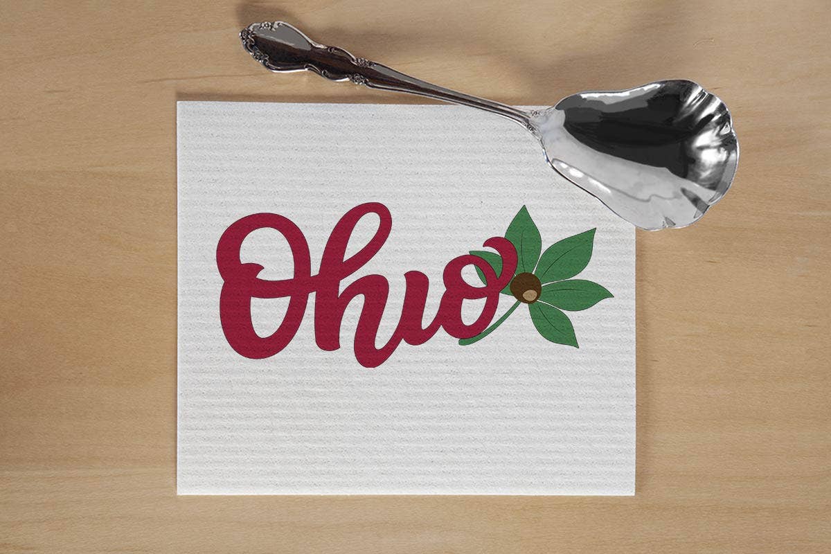 Script Ohio Swedish Dishcloth