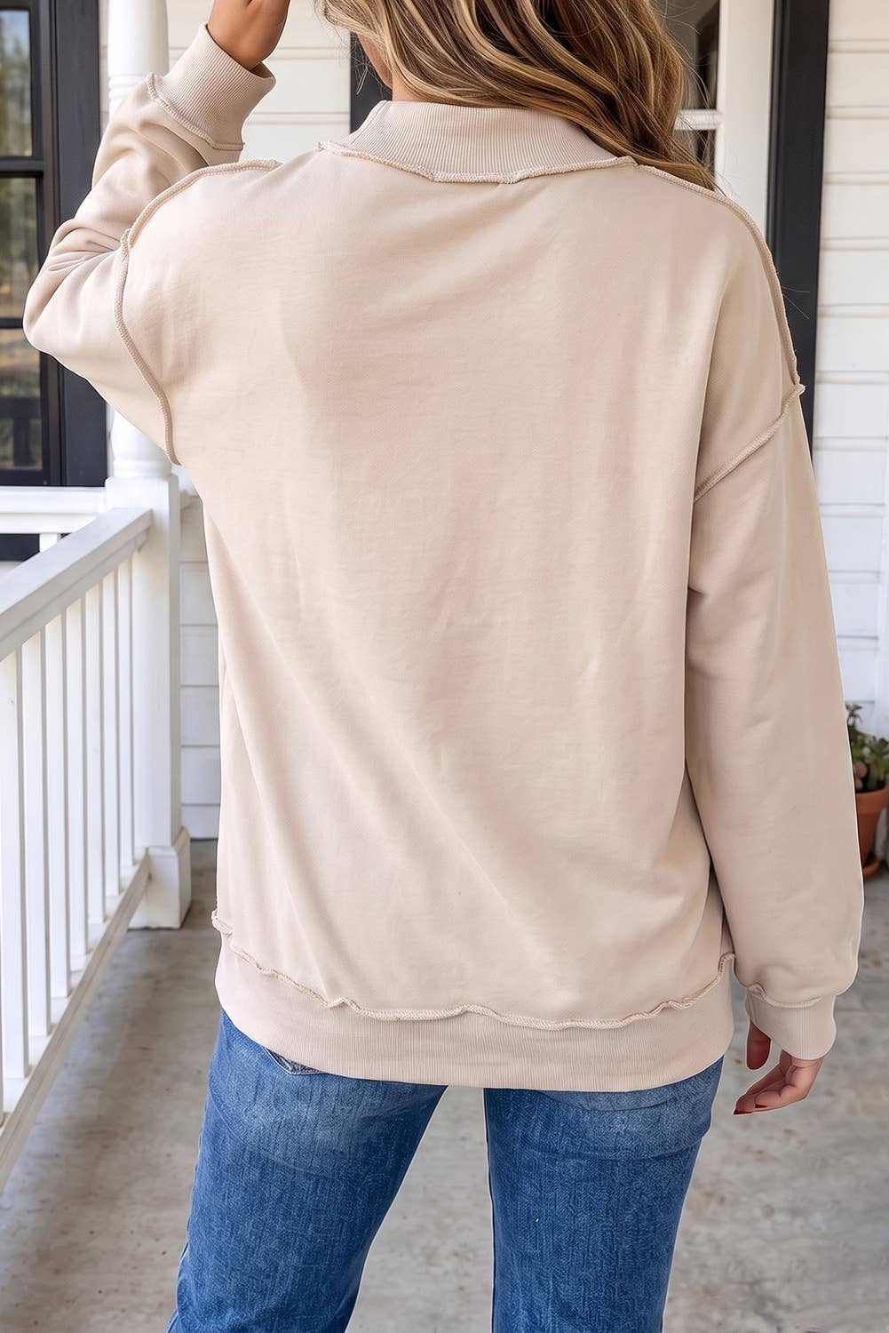 LAS Reversible Mock Neck Oversized Sweatshirt (S-XL)