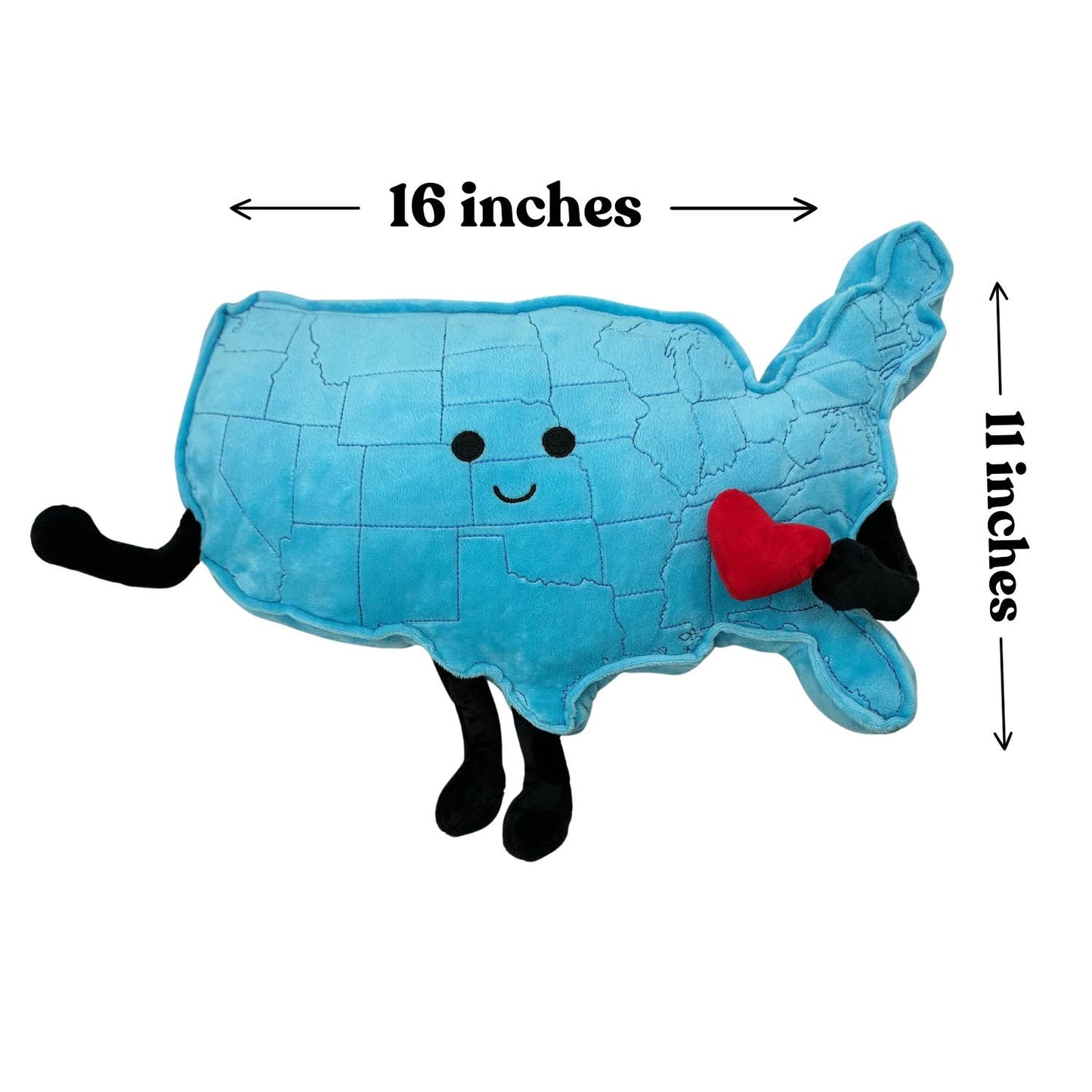 USA Map Stuffed States Mascot Plush Pillow