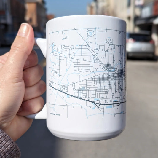 Wapakoneta, OH map -coffee mug