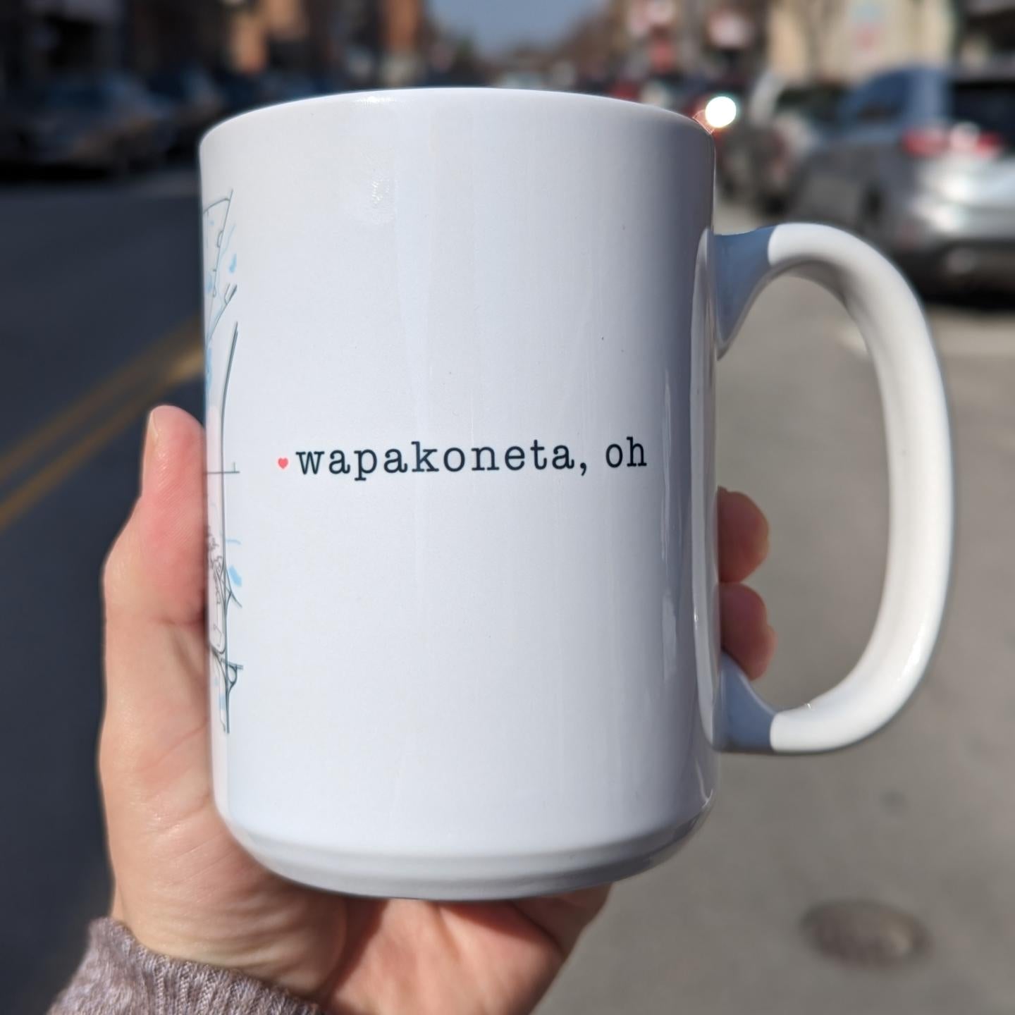 Wapakoneta, OH map -coffee mug