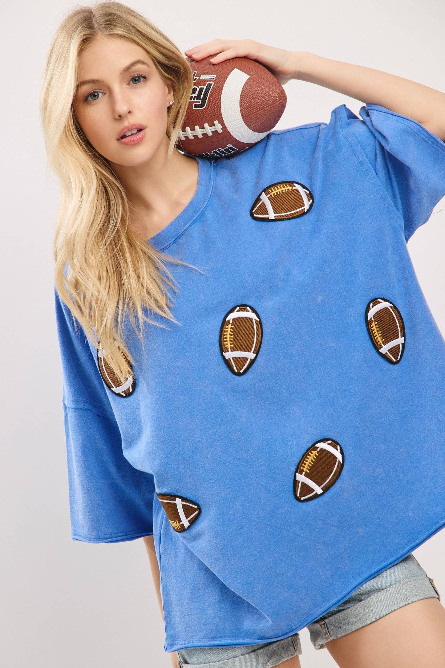 Vintage Football Patch Gameday Oversized Tee