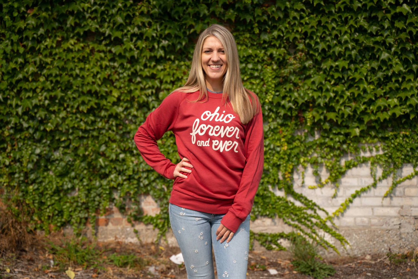 Ohio Forever and Ever Red Crew Sweatshirt