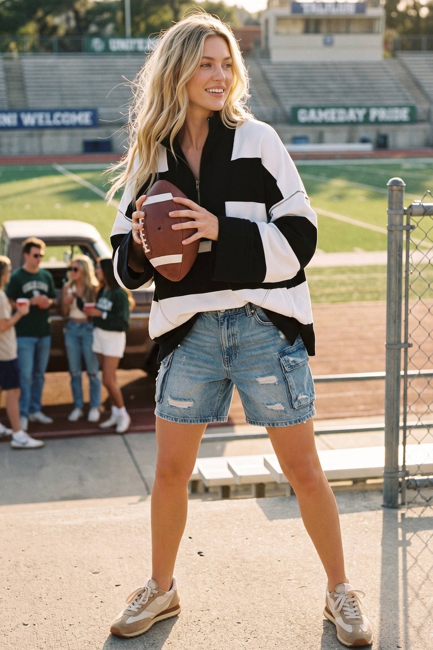 Varsity Stripe Zip Pullover