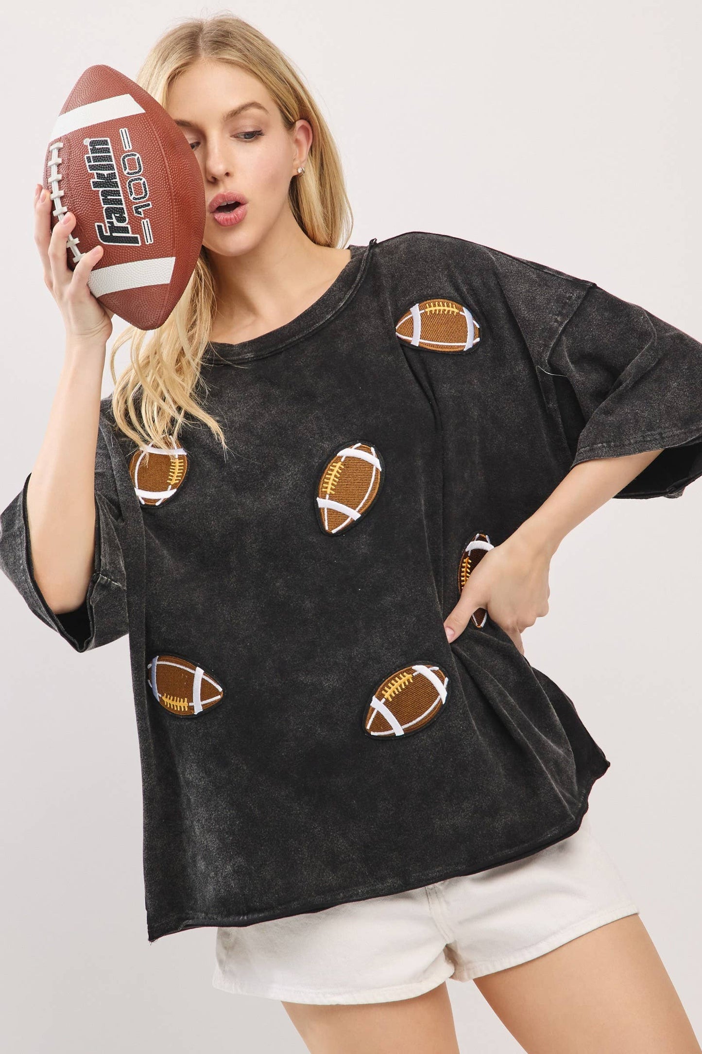 Vintage Football Patch Gameday Oversized Tee