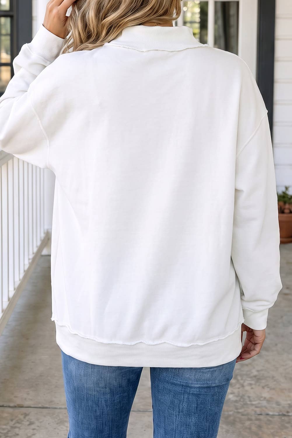 LAS Reversible Mock Neck Oversized Sweatshirt (S-XL)