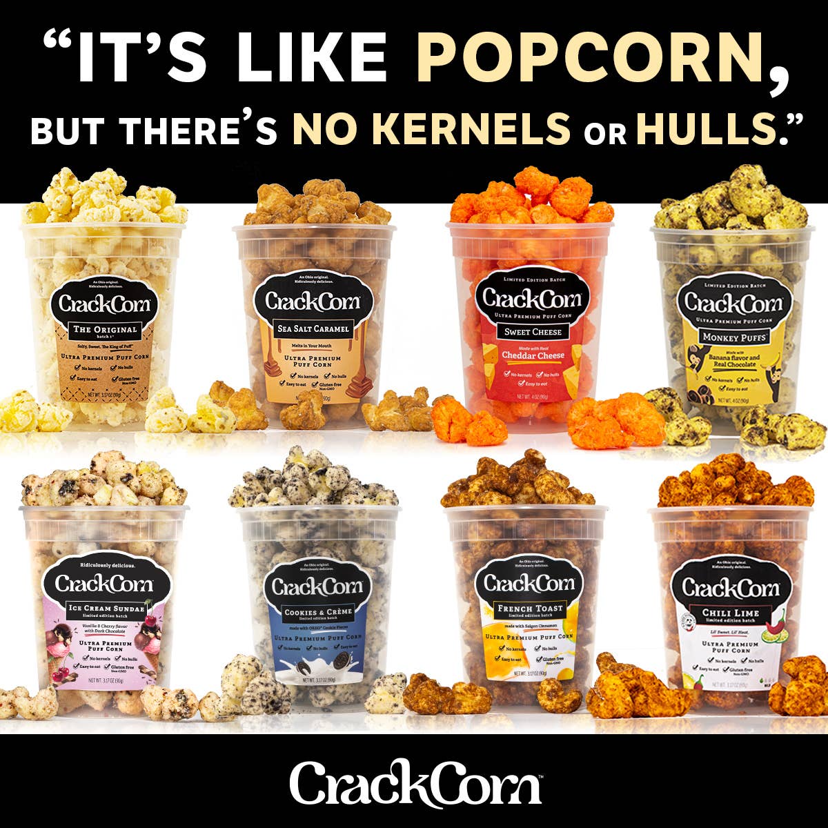 Crack Corn - Sweet Cheese - No Hulls! (4 oz)