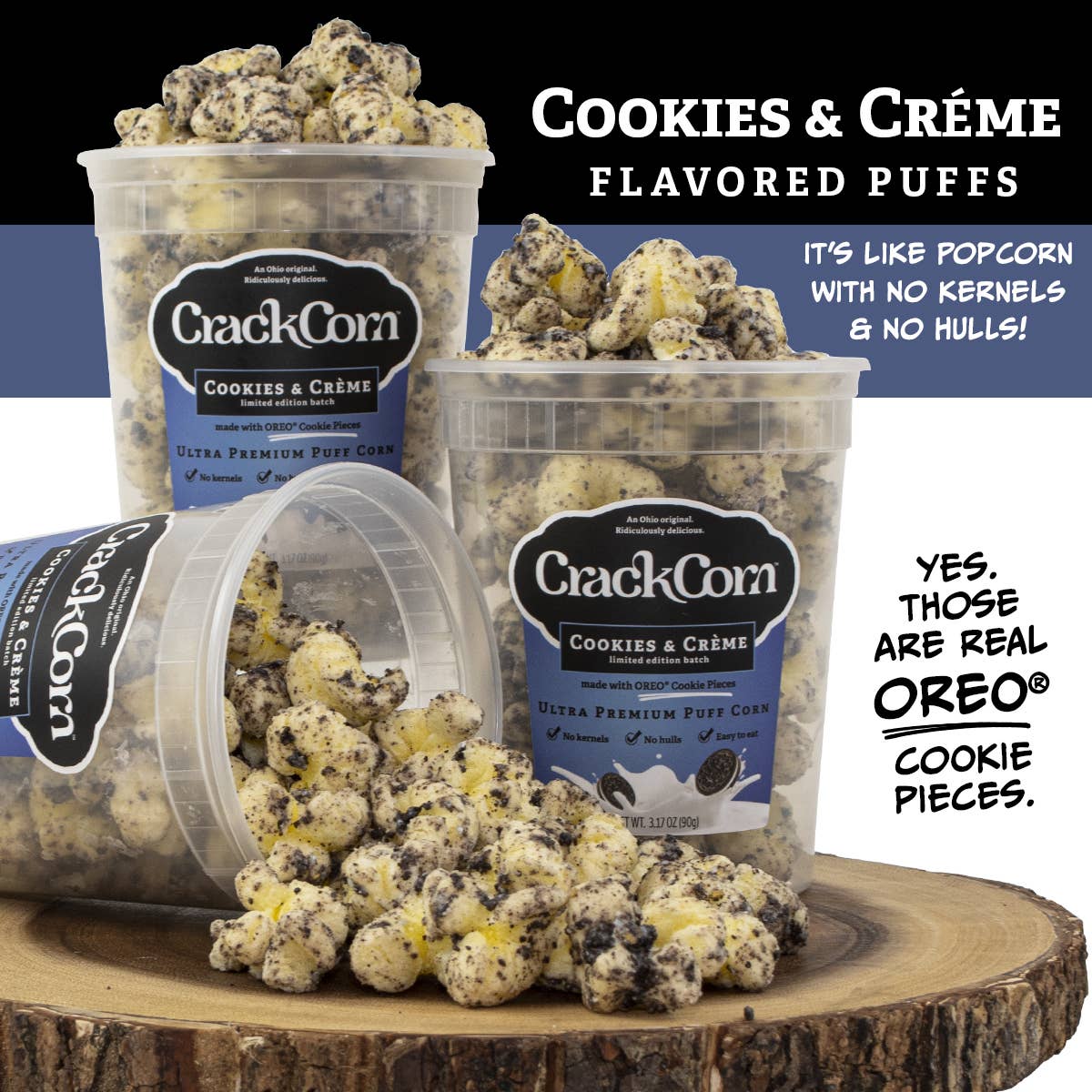Crack Corn - Cookies & Crème - No Hulls! (4 oz)