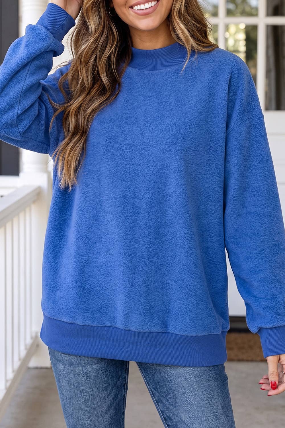 LAS Reversible Mock Neck Oversized Sweatshirt (S-XL)