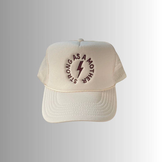 Strong as a mother® Embroidered Trucker Hat - Sand