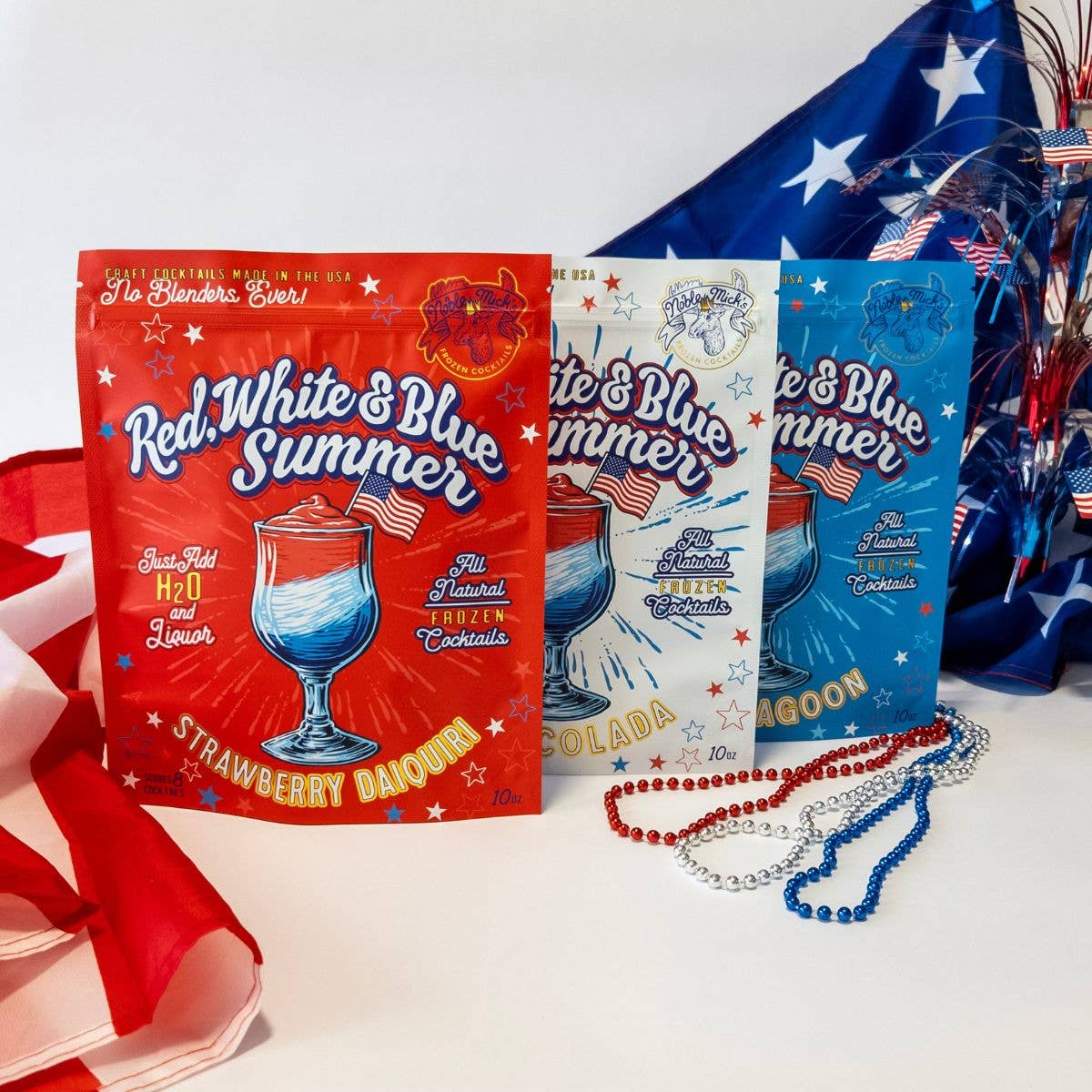 Red, White & Blue Summer Blue Lagoon Frozen Cocktail