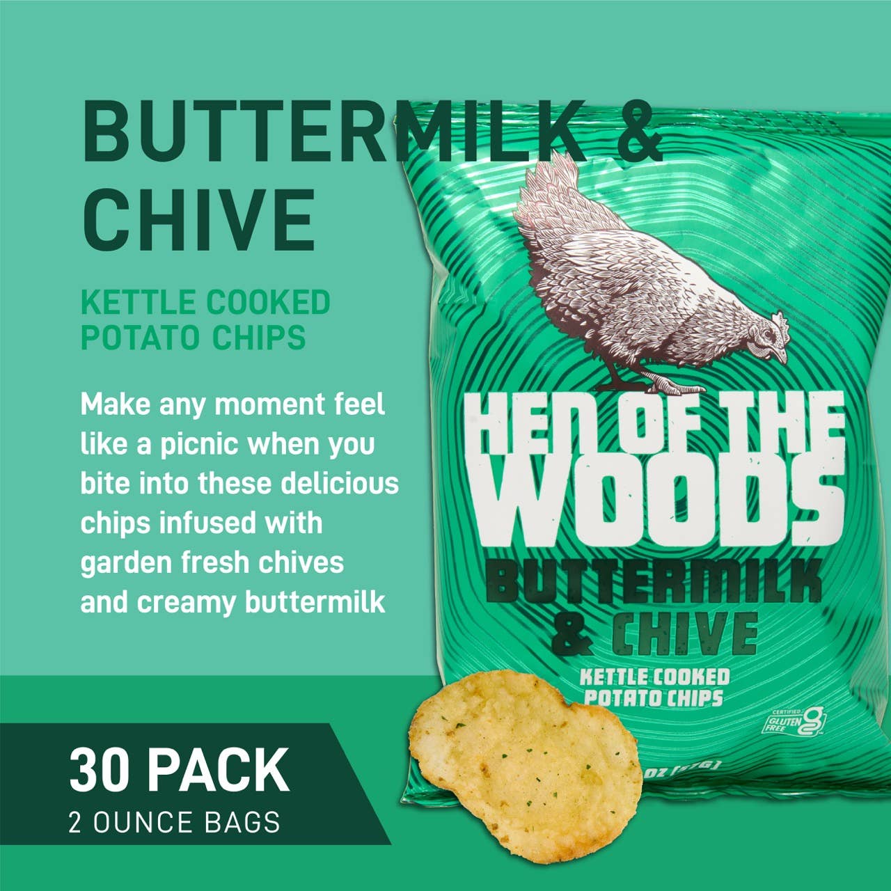 Buttermilk & Chive Kettle Cooked Potato Chips 2 OZ