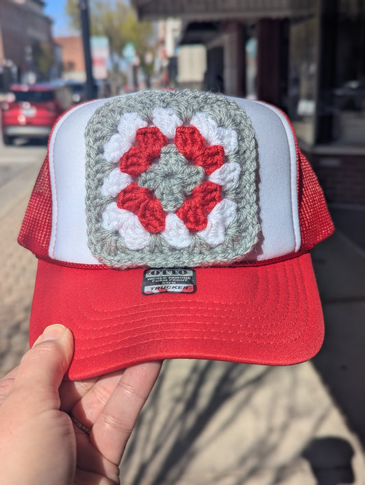 Granny Square Trucker Hat #1