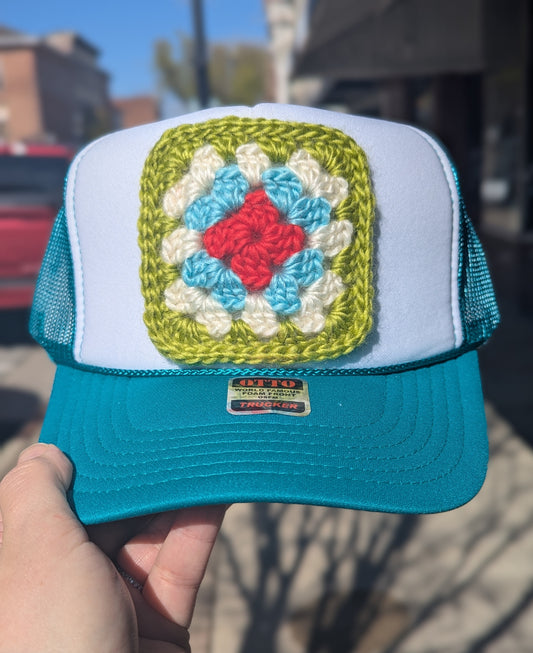 Granny Square Trucker Hat #4